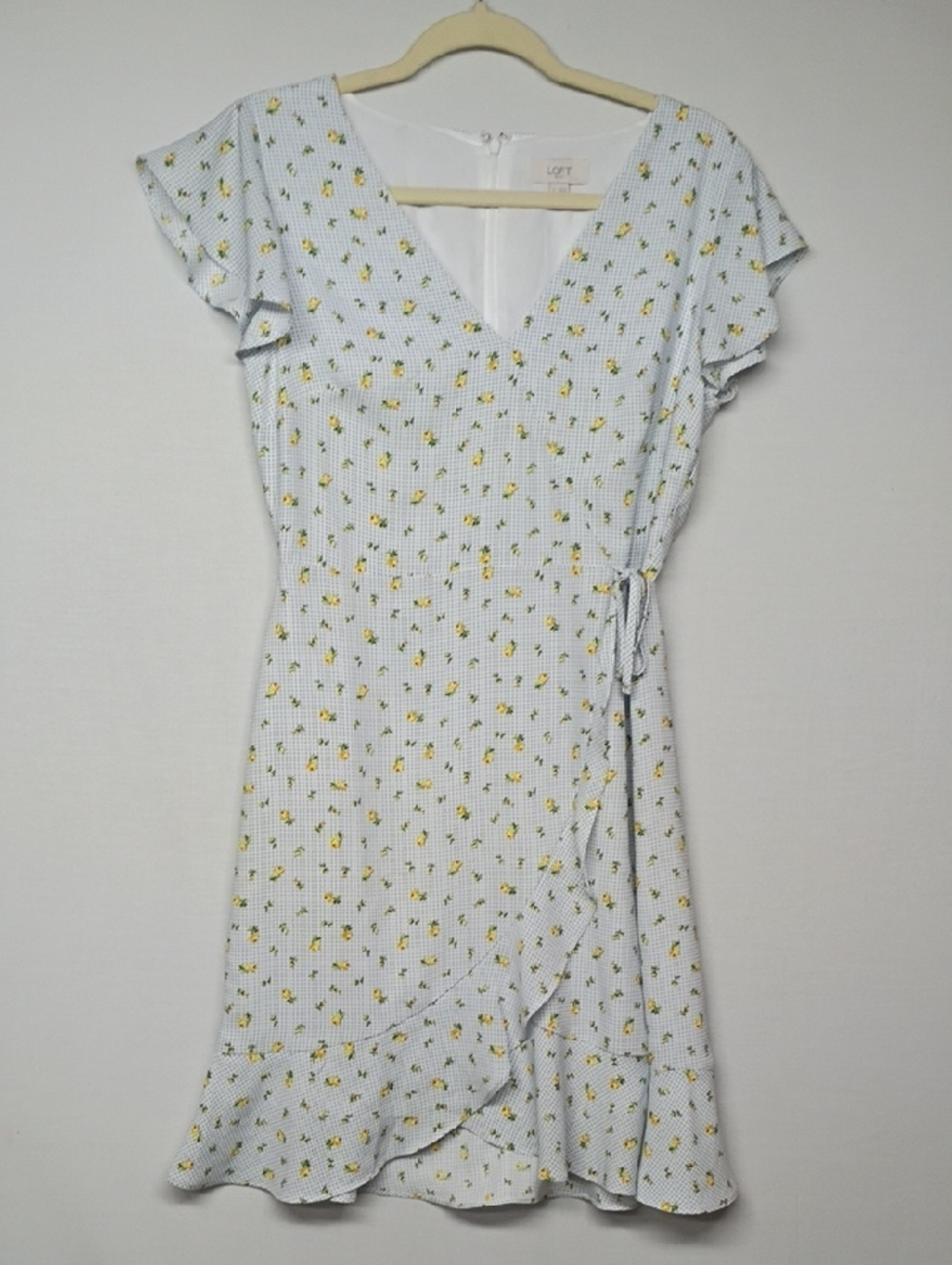 LOFT Floral Wrap-Style Midi Dress - Picture 1 of 9